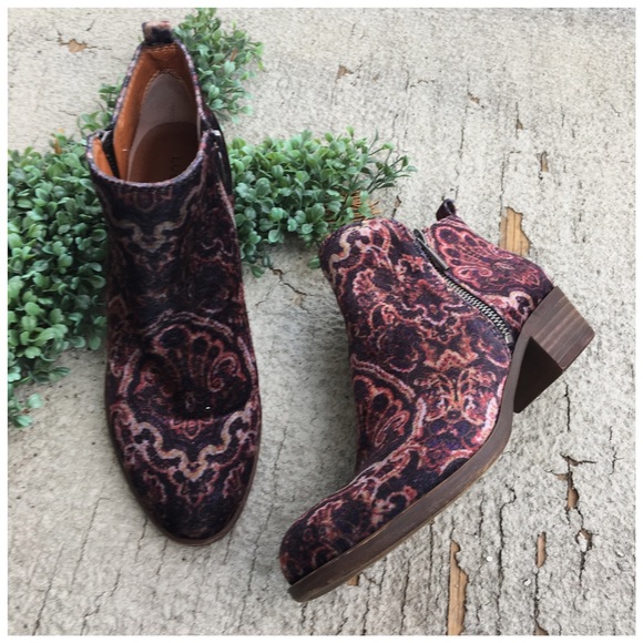 Lucky Brand Shoes - Lucky Brand Velvet Print Basel Booties